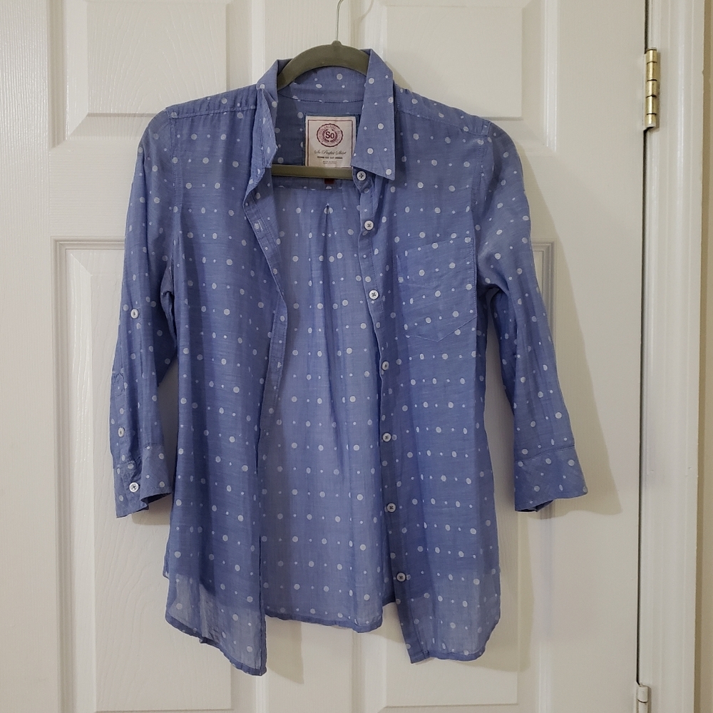 Kohls So Polka Dot Button Down Shirt